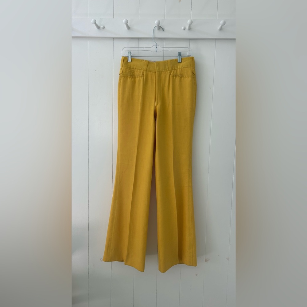Vintage yellow linen trousers, like size 2/4